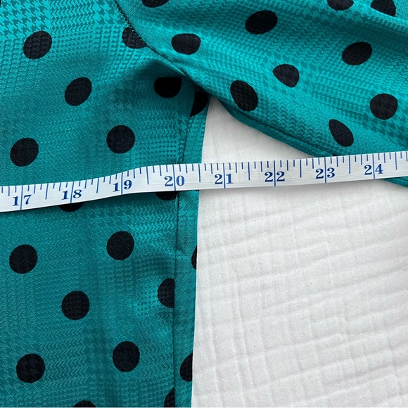 La Chine Classic by Galinda Wang vintage teal blue polka dot button down - Picture 5 of 13